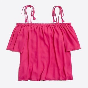 J. Crew Tie Cold Shoulder Top Sz 14 Nice!